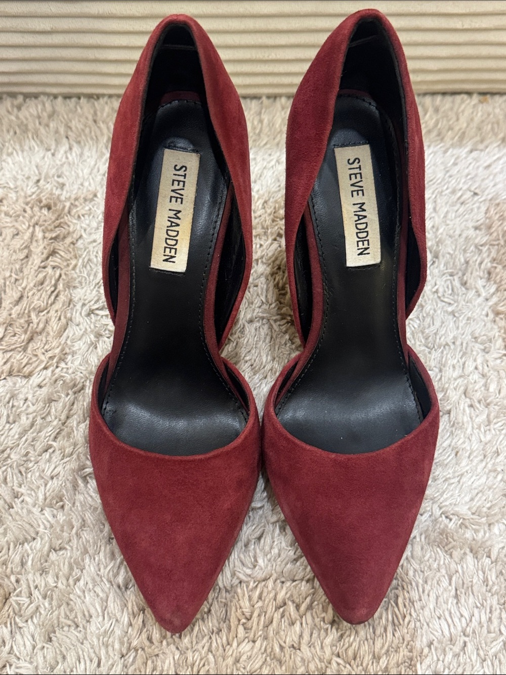 Steve Madden Burgundy Pointed-Toe Suede Stiletto Heels - Picture 7 of 7